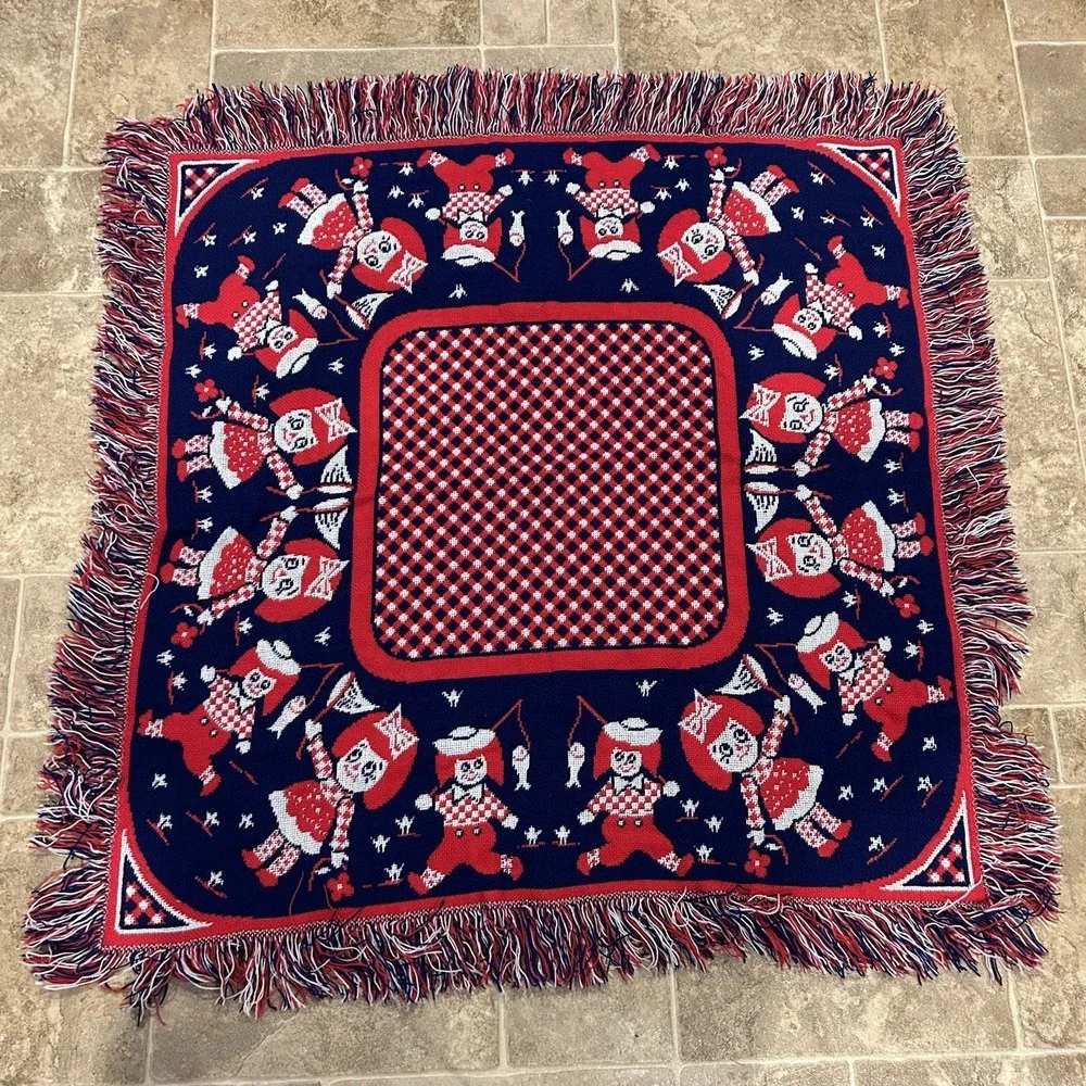 Vintage‎ Nannekins Baby Woven Tapestry Blanket
